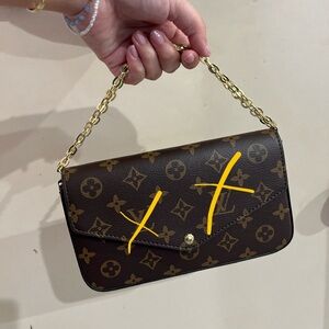 Brown Monogram Chain Shoulder Bag
